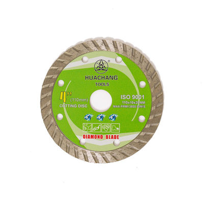 Genel Amaçlı, Seramik, Mermer ve Beton için Soğuk Pres 4.3 inç '110 × 1.2 / 1.8 × 10 × 20mm Turbo Elmas Bıçak