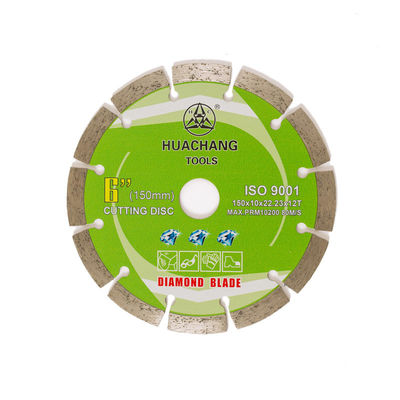 Soğuk Pres 6 inç '150 × 1.4 / 2.0 × 10 × 22.23 × 12T Genel Amaçlı, Taş ve Beton Oem için Segmentli Elmas Bıçak