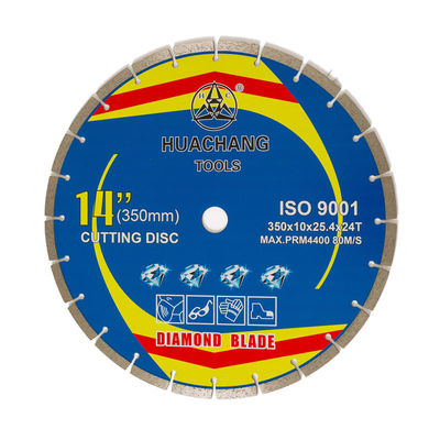 Sıcak Pres 350 × 2.2 / 3.2 × 10 × 25.4 × 24T Bıçak Granit, Mermer, Beton ve Tuğla İçin Sinterlenmiş Parçalı Elmas