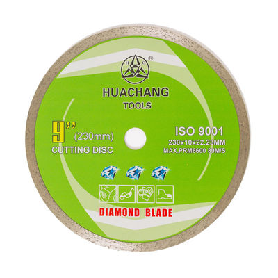 Uzun Ömürlü Seramik İçin Soğuk Pres 9 inç 230 × 1.8 / 2.6 × 10 × 22.23mm Sürekli Jant Elmas Bıçak