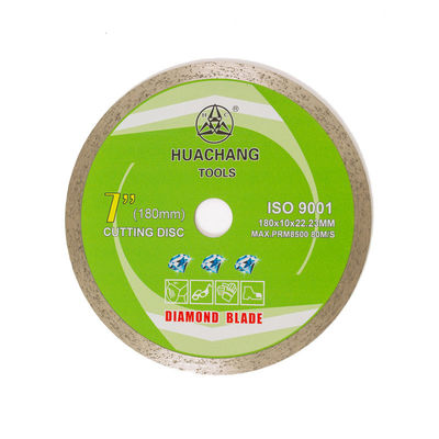 Soğuk Pres 7 inç 180 × 1.6 / 2.2 × 10 × 22.23mm Seramik İçin Sürekli Jant Elmas Bıçak, Uzun Kesme Ömrü ile Mermer