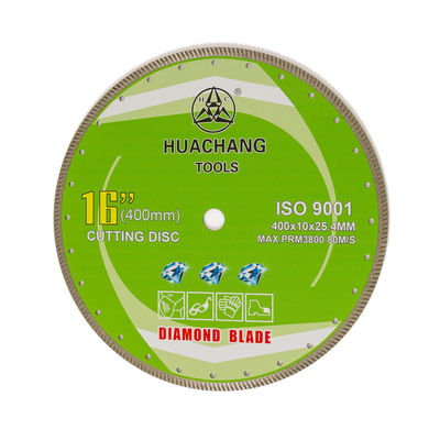 Yüksek Kaliteli 16 inç 400x10 × 25.4mm Kuru Kesim Sürekli Elmas Turbo Bıçak Granit 16 inç 400mm x 25.4mm