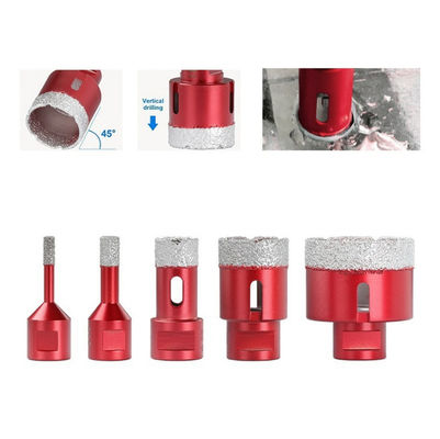 Lazer Kaynaklı Boşluklu Kuru Elmas Çekirdekli Matkap Seti 30x10x60xM14