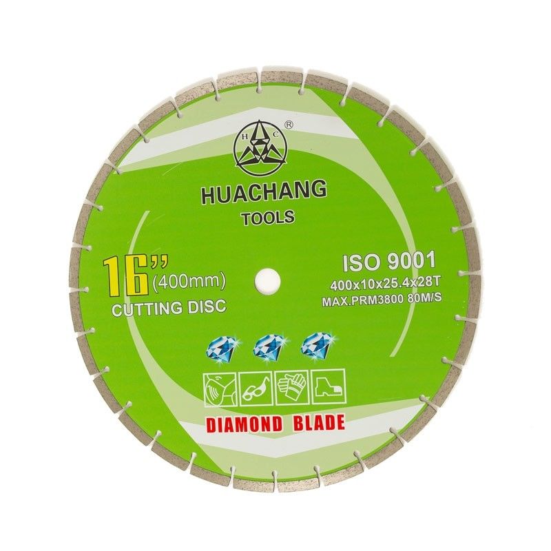 Genel Amaçlı, Taş İçin Yüksek Kaliteli Soğuk Pres 16 inç 400 × 2.6 / 3.4 × 10 × 25.4mm × 28T Segmentli Elmas Bıçak