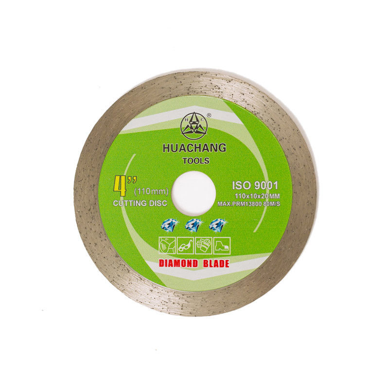 4.3 inç 110 × 1.2 / 1.8 × 10 × 20mm Soğuk Pres Sürekli Jant Elmas Bıçak Seramik, Uzun Kesme Ömrü ile Mermer