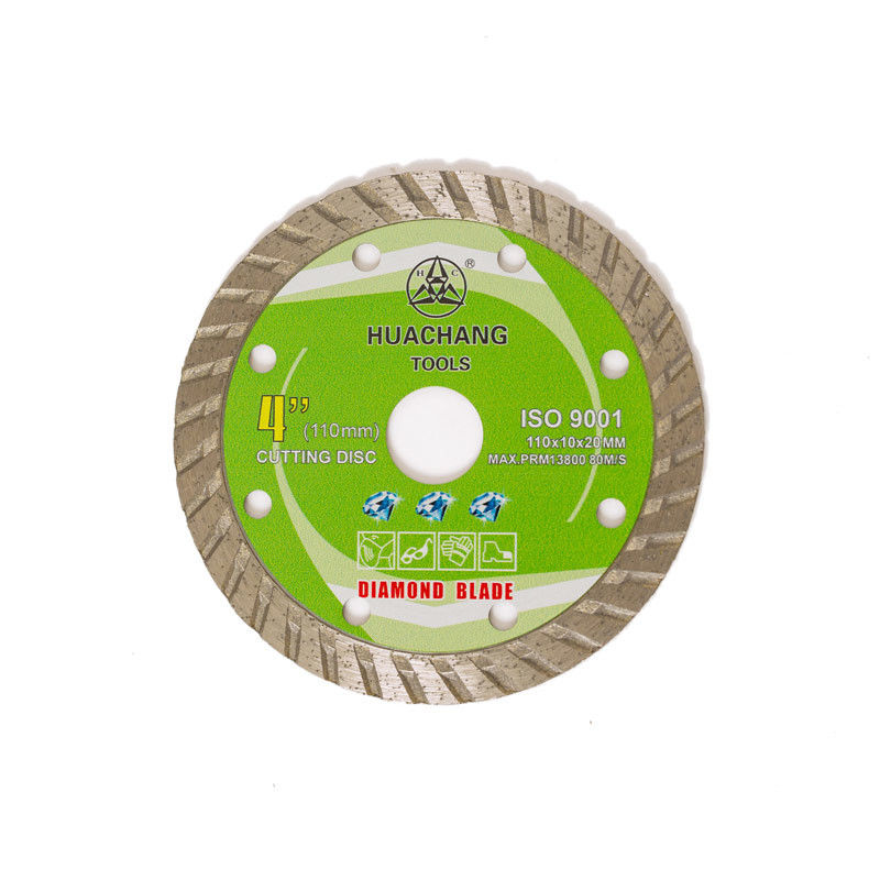 Genel Amaçlı, Seramik, Mermer ve Beton için Soğuk Pres 4.3 inç '110 × 1.2 / 1.8 × 10 × 20mm Turbo Elmas Bıçak