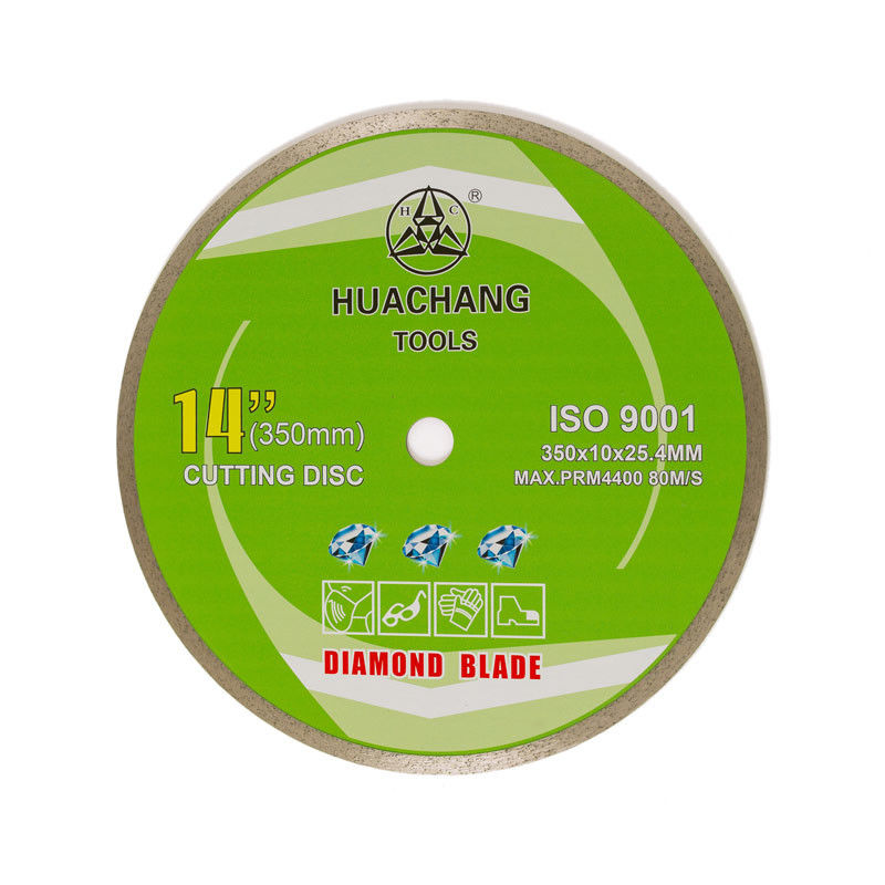 Soğuk Pres 14 İnç 350 × 2.2 / 3.2 × 10 × 25.4mm × 24T Açı Öğütücü için Sürekli Jantlı Elmas Bıçak