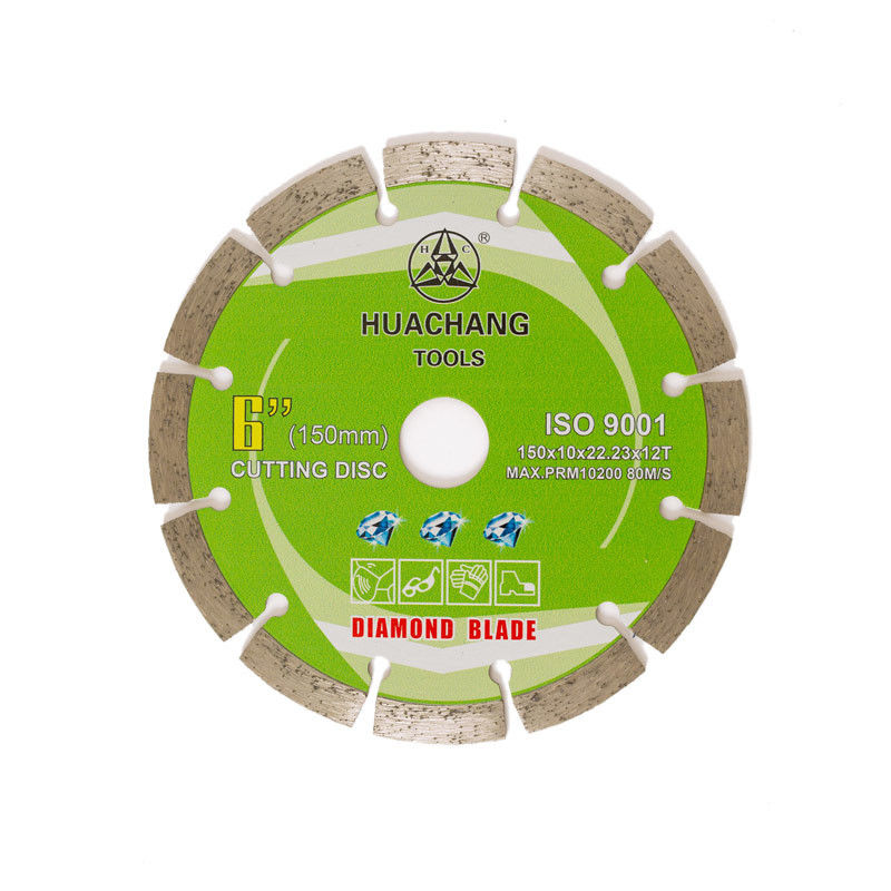 Soğuk Pres 6 inç '150 × 1.4 / 2.0 × 10 × 22.23 × 12T Genel Amaçlı, Taş ve Beton Oem için Segmentli Elmas Bıçak