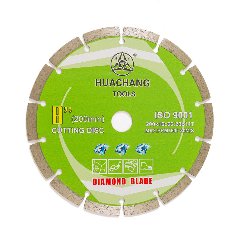 Genel Amaçlı, Taş ve Beton İçin Soğuk Pres 8 inç 200 × 1.6 / 2.2 × 10 × 22.23mm × 14T Parçalı Elmas Bıçak