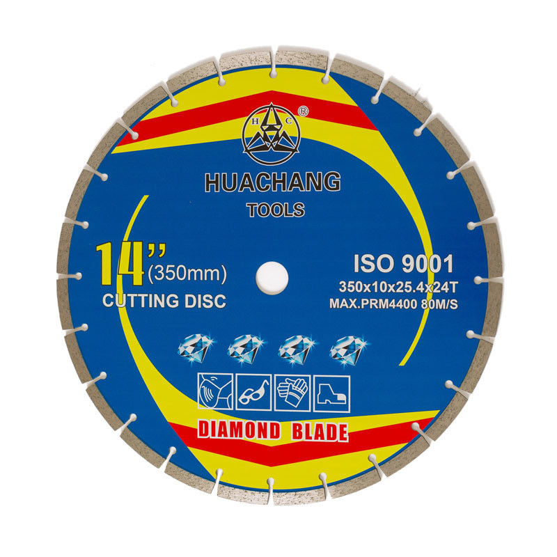 Sıcak Pres 350 × 2.2 / 3.2 × 10 × 25.4 × 24T Bıçak Granit, Mermer, Beton ve Tuğla İçin Sinterlenmiş Parçalı Elmas