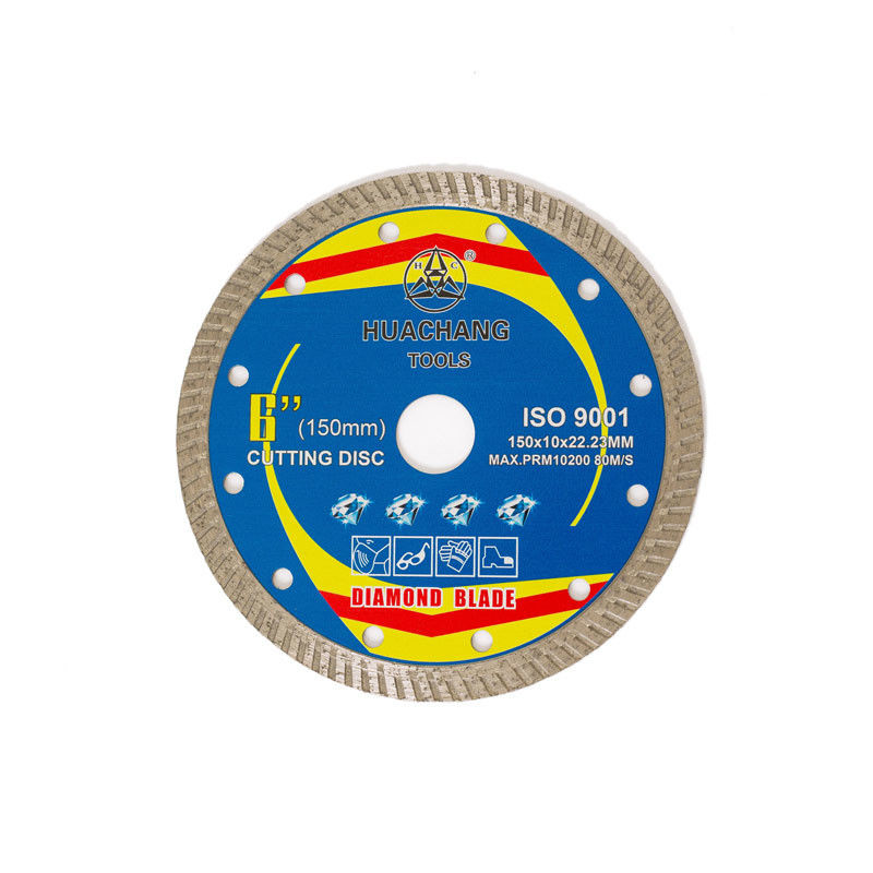 Sıcak Pres Yüksek Kalite 6 inç '150 × 1.4 / 2.4 × 10 × 22.23mm Porselen Elmas Bıçak65Mn Uzun Kesme Ömrü ile Çelik Gövde