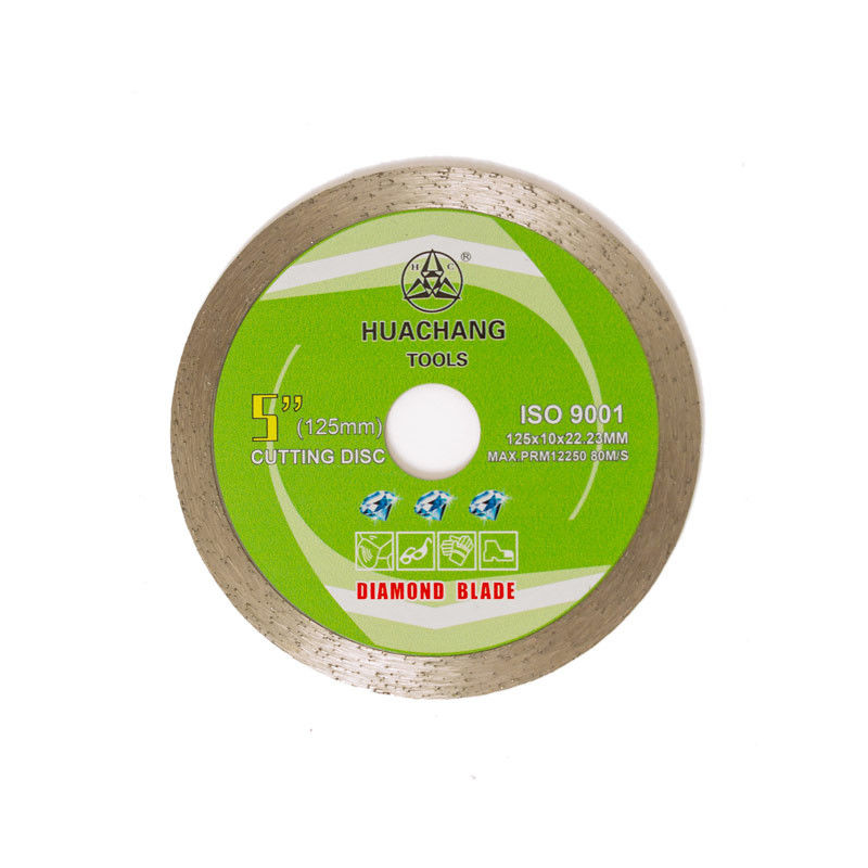 Genel Amaçlı, Seramik, Mermer ve Beton için yüksek kaliteli 5 inç 125 × 1.2 / 1.8 × 10 × 22.23mm Sürekli Jantlı Elmas Bıçak