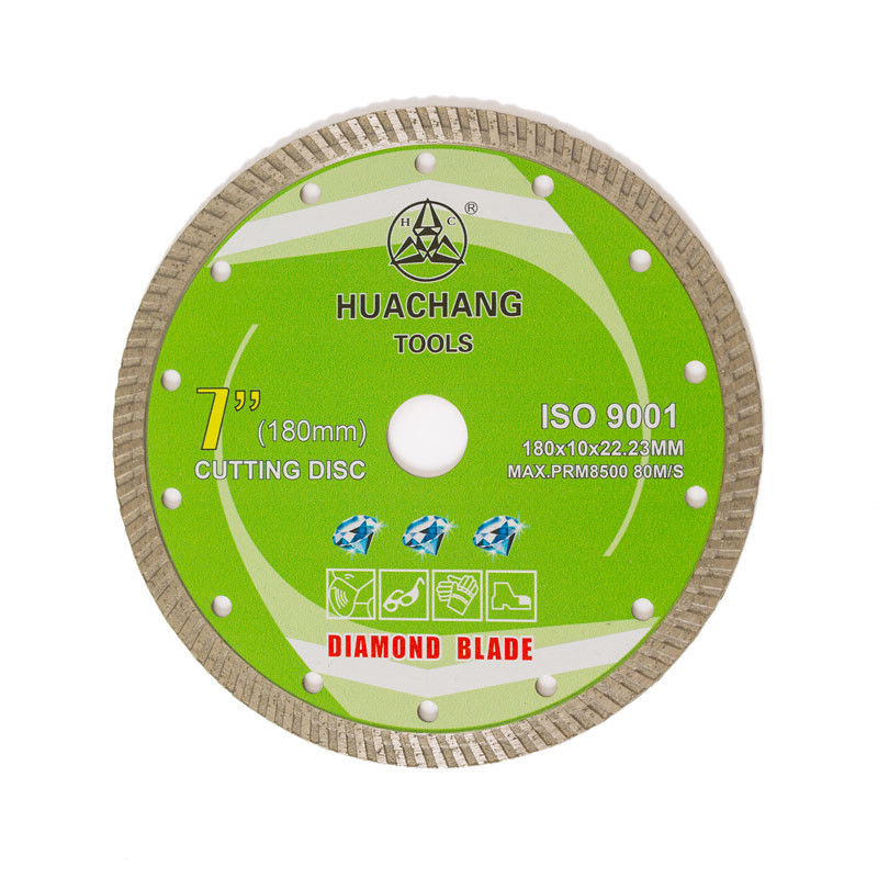 Genel Amaçlı, Seramik, Mermer ve Beton İçin Soğuk Pres 7 inç 180 × 1.6 / 2.6 × 10 × 22.23mm Turbo Elmas Bıçak