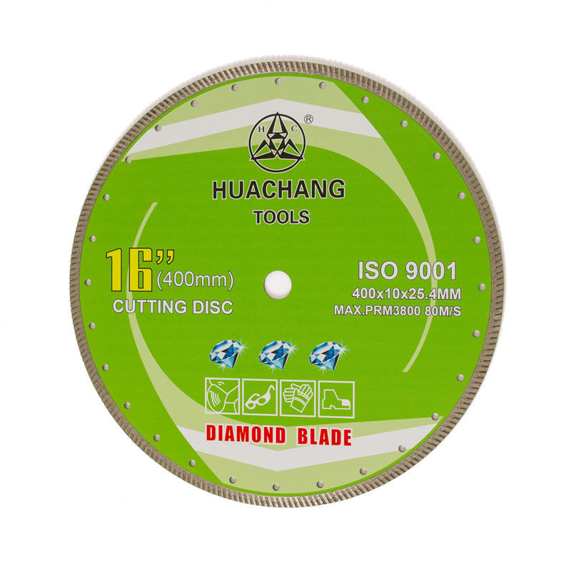 Yüksek Kaliteli 16 inç 400x10 × 25.4mm Kuru Kesim Sürekli Elmas Turbo Bıçak Granit 16 inç 400mm x 25.4mm