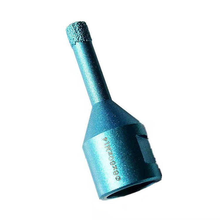Uzun Ömürlü Granit Vakum Lehimli Elmas Bit Matkap için 12 × 8 × M14 × 60MM Elmas Matkap Ucu